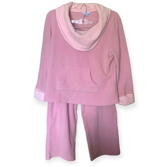 SALE!  Super Soft Cowl-Neck Pajamas in Pink - 2 Piece Set - Size Large - Picture 2 of 16